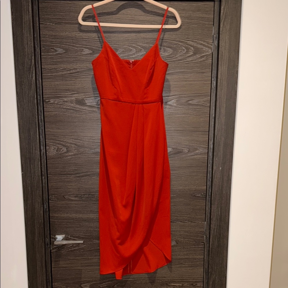 Reinette Rust Red Midi Dress